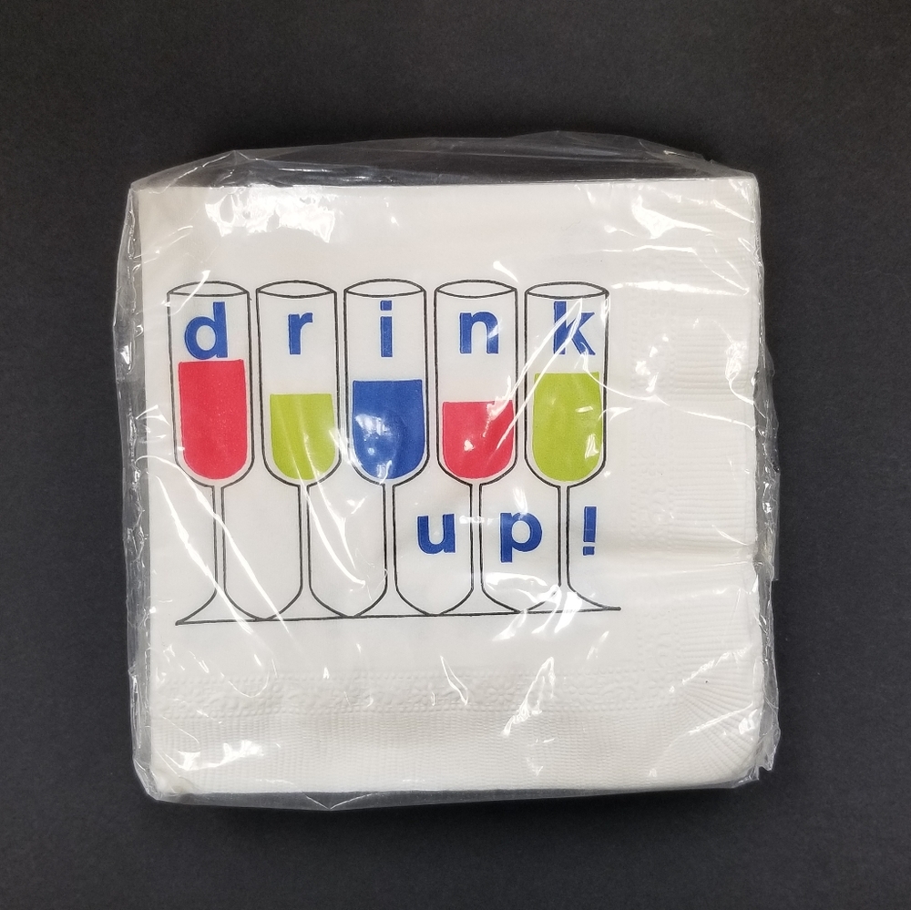 Drink Up! Vintage Contempo Cocktail Napkins NIP